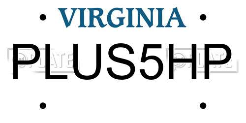 PLUS5HP Virginia License Plate