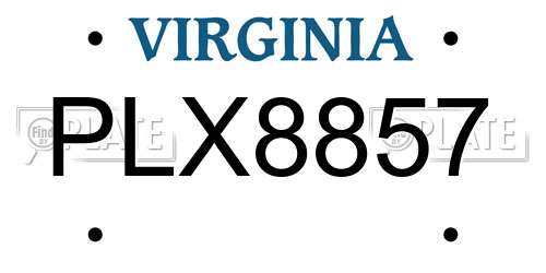 PLX8857 Virginia License Plate