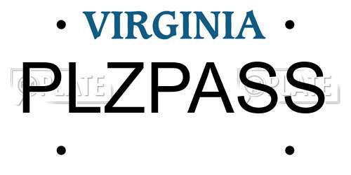 PLZPASS Virginia License Plate