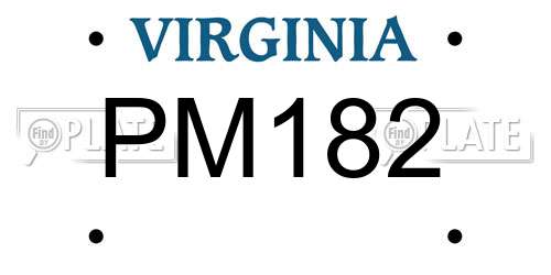 PM182 Virginia License Plate