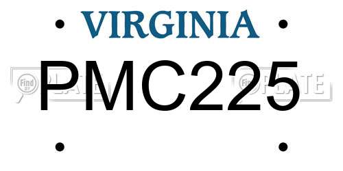 PMC225 Virginia License Plate