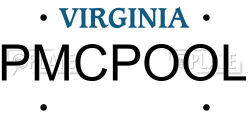 PMCPOOL Virginia License Plate