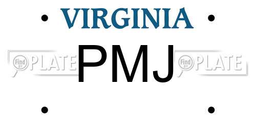 PMJ Virginia License Plate