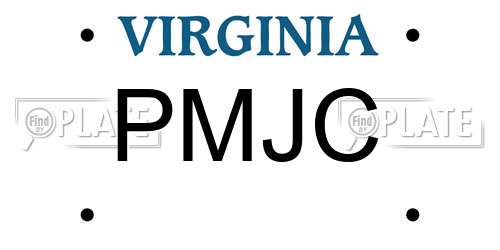 PMJC Virginia License Plate