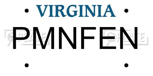 PMNFEN Virginia License Plate