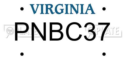 PNBC37 Virginia License Plate
