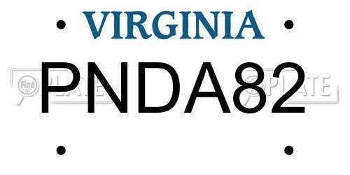 PNDA82 Virginia License Plate