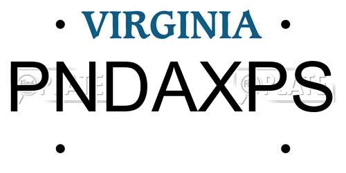 PNDAXPS Virginia License Plate