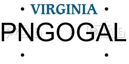 PNGOGAL Virginia License Plate