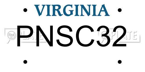PNSC32 Virginia License Plate