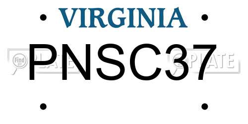 PNSC37 Virginia License Plate