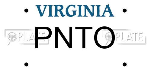 PNTO Virginia License Plate