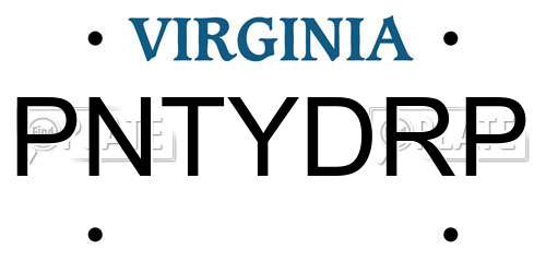 PNTYDRP Virginia License Plate