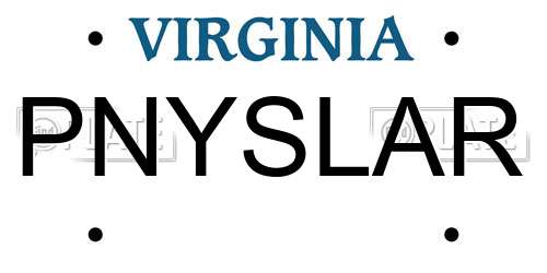 PNYSLAR Virginia License Plate