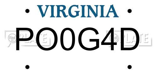 PO0G4D Virginia License Plate