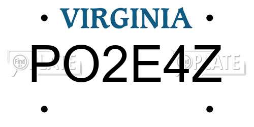 PO2E4Z Virginia License Plate