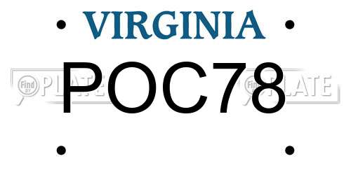 POC78 Virginia License Plate