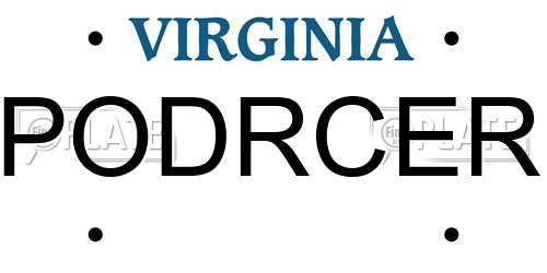 PODRCER Virginia License Plate