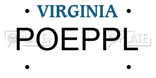 POEPPL Virginia License Plate