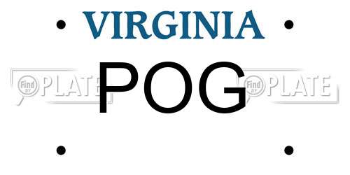 POG Virginia License Plate