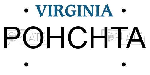 POHCHTA Virginia License Plate