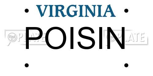 POISIN Virginia License Plate