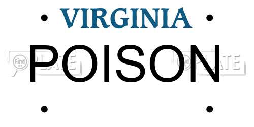 POISON Virginia License Plate