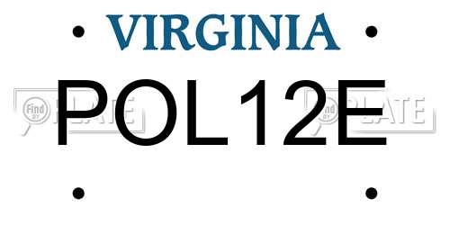 POL12E Virginia License Plate