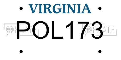 POL173 Virginia License Plate