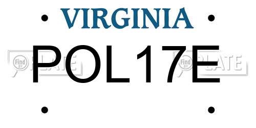 POL17E Virginia License Plate