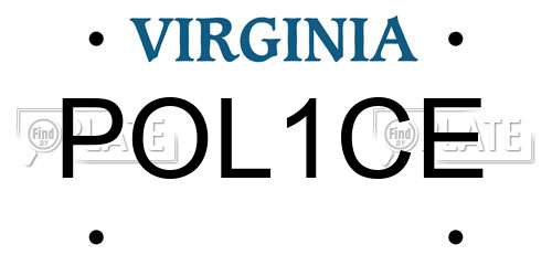 POL1CE Virginia License Plate