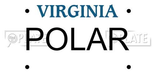 POLAR Virginia License Plate