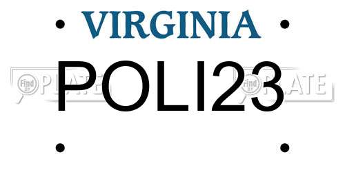 POLI23 Virginia License Plate