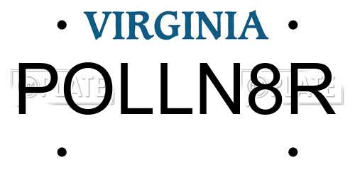 POLLN8R Virginia License Plate