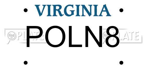 POLN8 Virginia License Plate