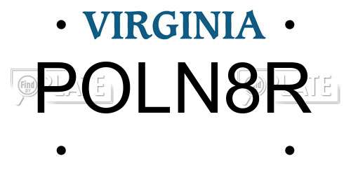 POLN8R Virginia License Plate