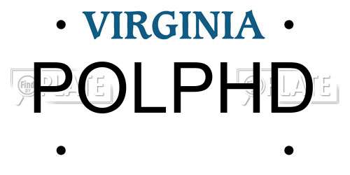 POLPHD Virginia License Plate