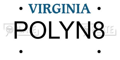POLYN8 Virginia License Plate
