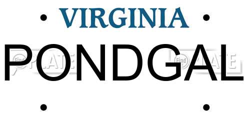 PONDGAL Virginia License Plate