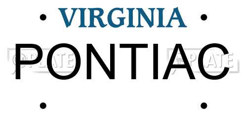 PONTIAC Virginia License Plate