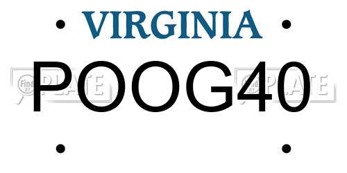 POOG40 Virginia License Plate