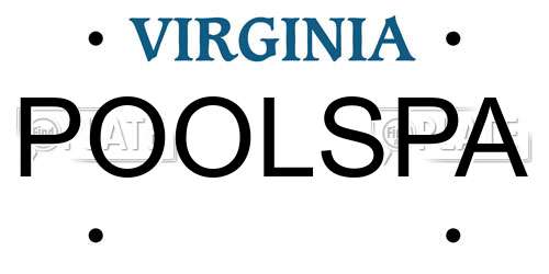 POOLSPA Virginia License Plate