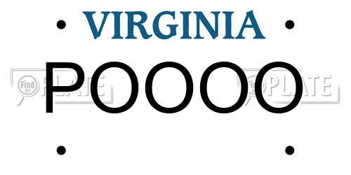 POOOO Virginia License Plate
