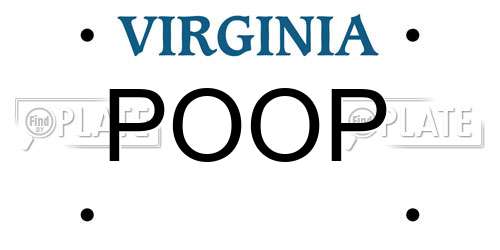 POOP Virginia License Plate