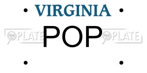 POP Virginia License Plate