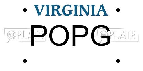POPG Virginia License Plate