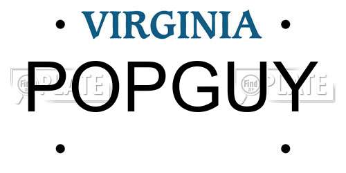 POPGUY Virginia License Plate
