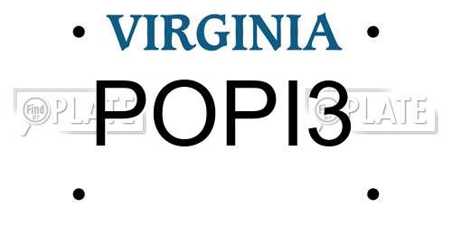 POPI3 Virginia License Plate