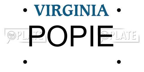 POPIE Virginia License Plate
