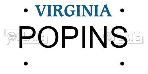 POPINS Virginia License Plate